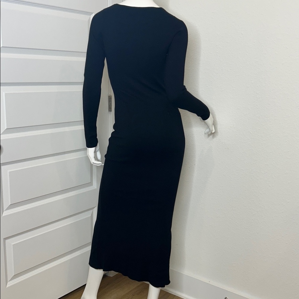 MINKPINK Isabel whimisigoth Black Long Sleeve Knit Dress - Picture 4 of 8